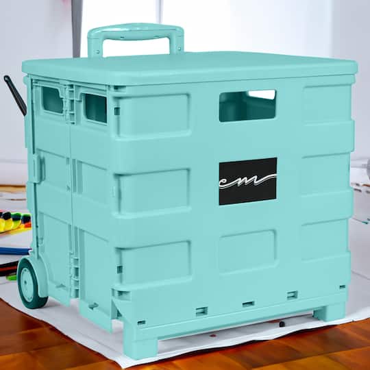 4 Pack: Everything Mary Collapsible Rolling Cart with Lid